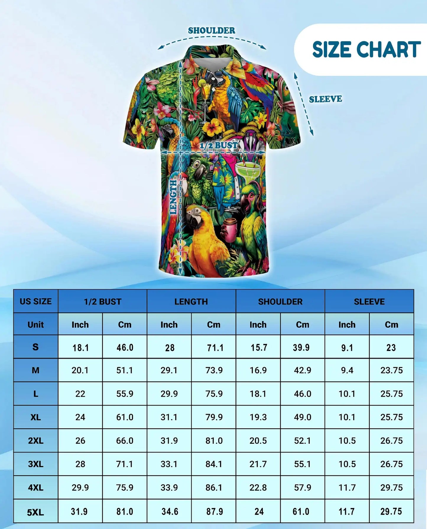Tropical Parrot Polo Shirt, Colorful Island Style | Azhawaiian