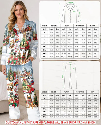 Christmas Dog Pajama Set for Women – Cute Puppy Holiday Print