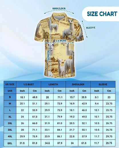 Llama Lovers Farm Polo Shirt for Men, Cute Alpaca Animal Style | Azhawaiian
