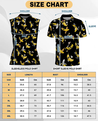 Banana Pattern Sleeveless Polo Shirt for Women | Azhawaiian