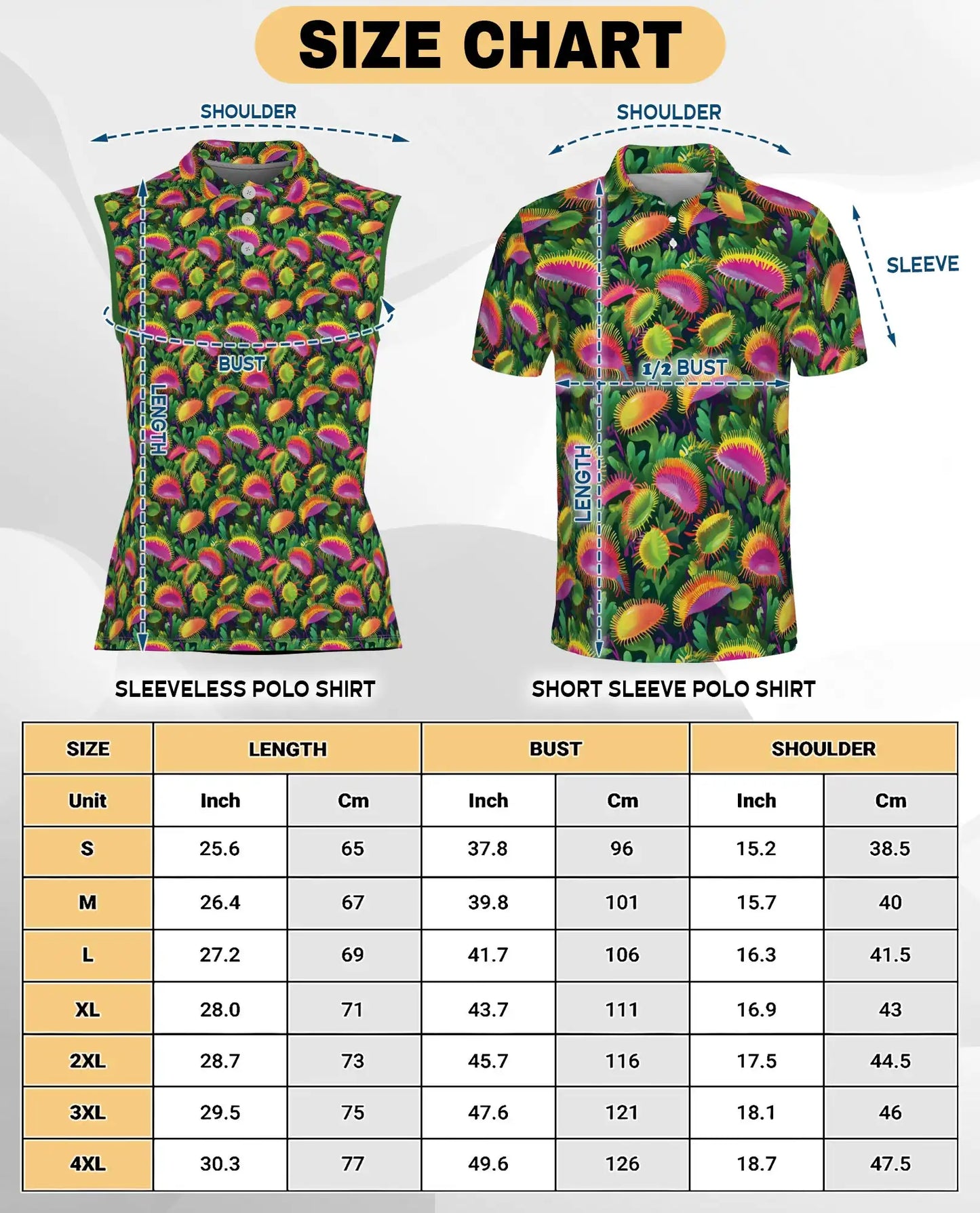Venus Flytrap Sleeveless Polo Shirt for Women, Exotic Botanical Plant Style | Azhawaiian