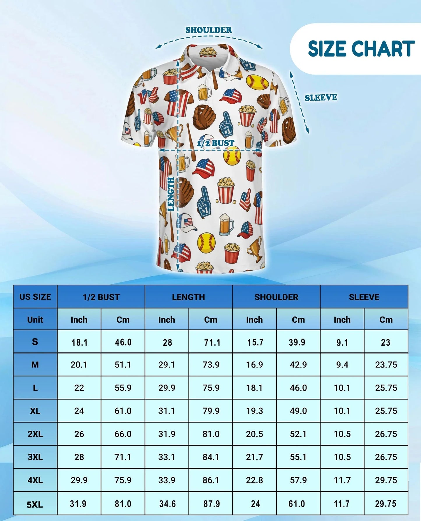 Softball USA Polo Shirt for Men, American Sports Style | Azhawaiian