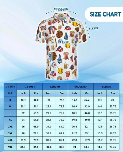 Softball USA Polo Shirt for Men, American Sports Style | Azhawaiian
