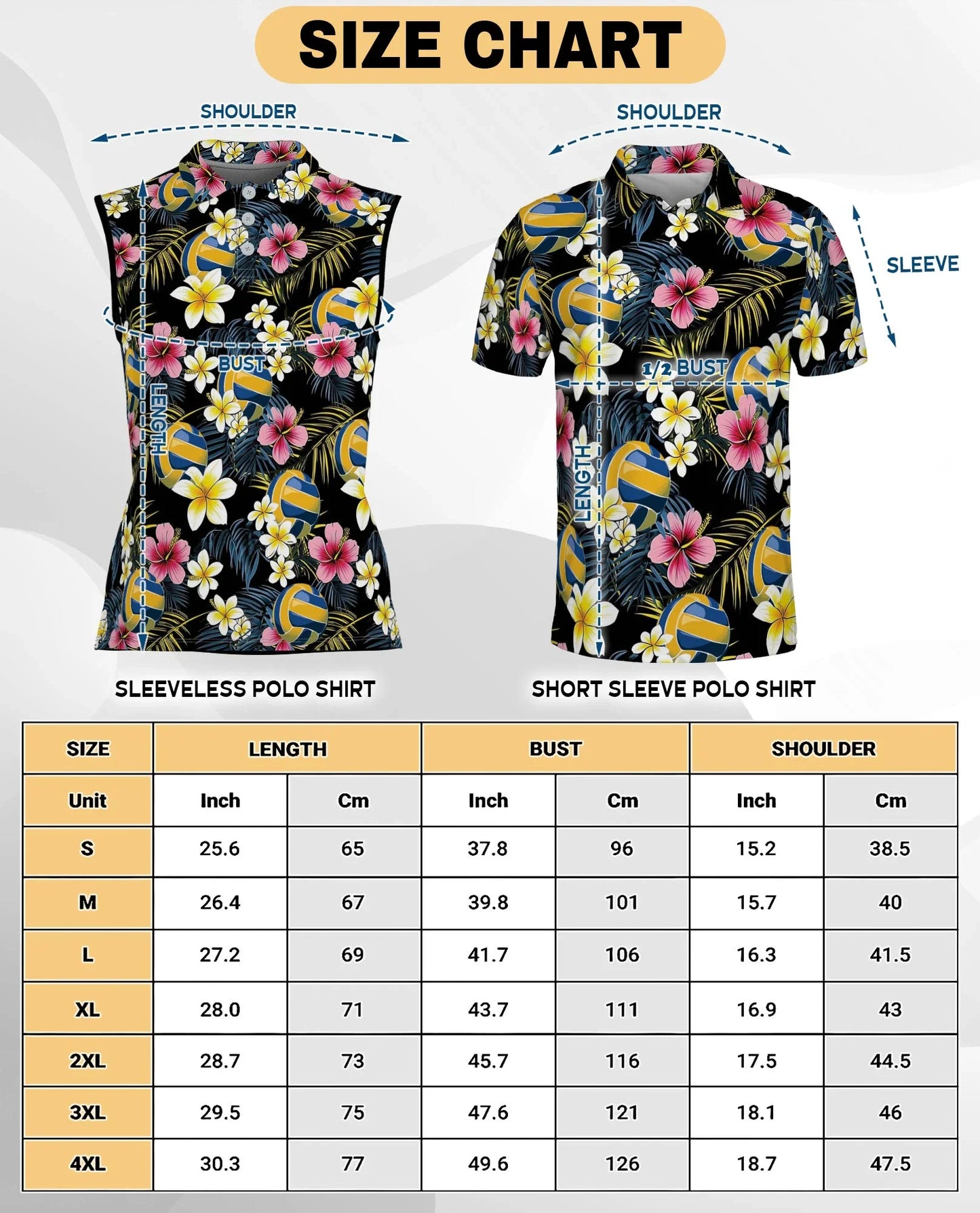 Volleyball Flower Sleeveless Polo Shirt for Women | Azhawaiian
