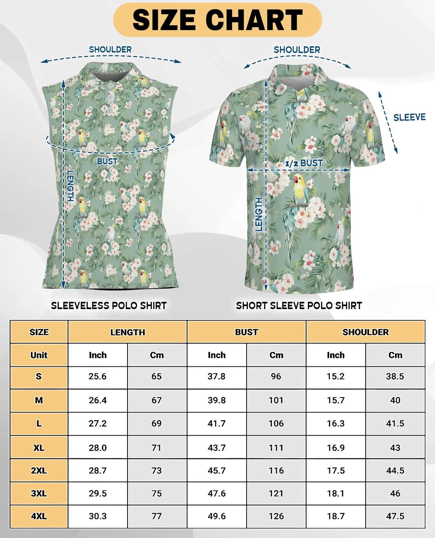 Vintage Tropical Parrot Sleeveless Polo Shirt for Women, Retro Bird Summer Style | Azhawaiian