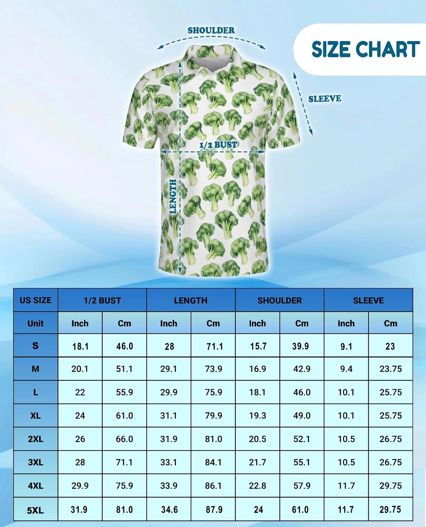 Broccoli Polo Shirt - Vegetable Lover Garden Harvest Botanical Design | Azhawaiian
