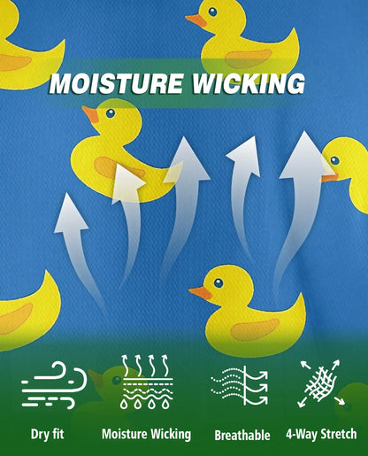 Funny Rubber Duck 3D Polo Shirt for Men, Cute Minimal Cartoon Style | Azhawaiian