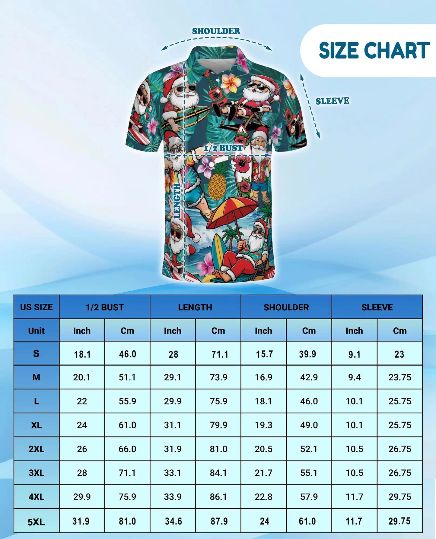 Tropical Santa Polo Shirt - Beach Christmas Surfing Holiday Design | Azhawaiian