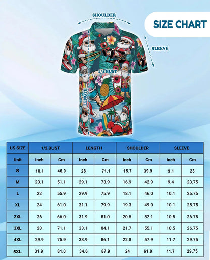 Tropical Santa Polo Shirt - Beach Christmas Surfing Holiday Design | Azhawaiian