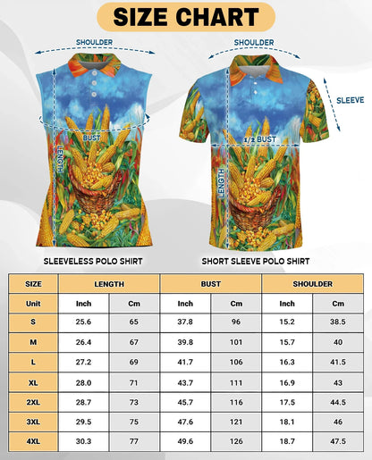 Corn Pattern Sleeveless Polo Shirt for Women | Azhawaiian