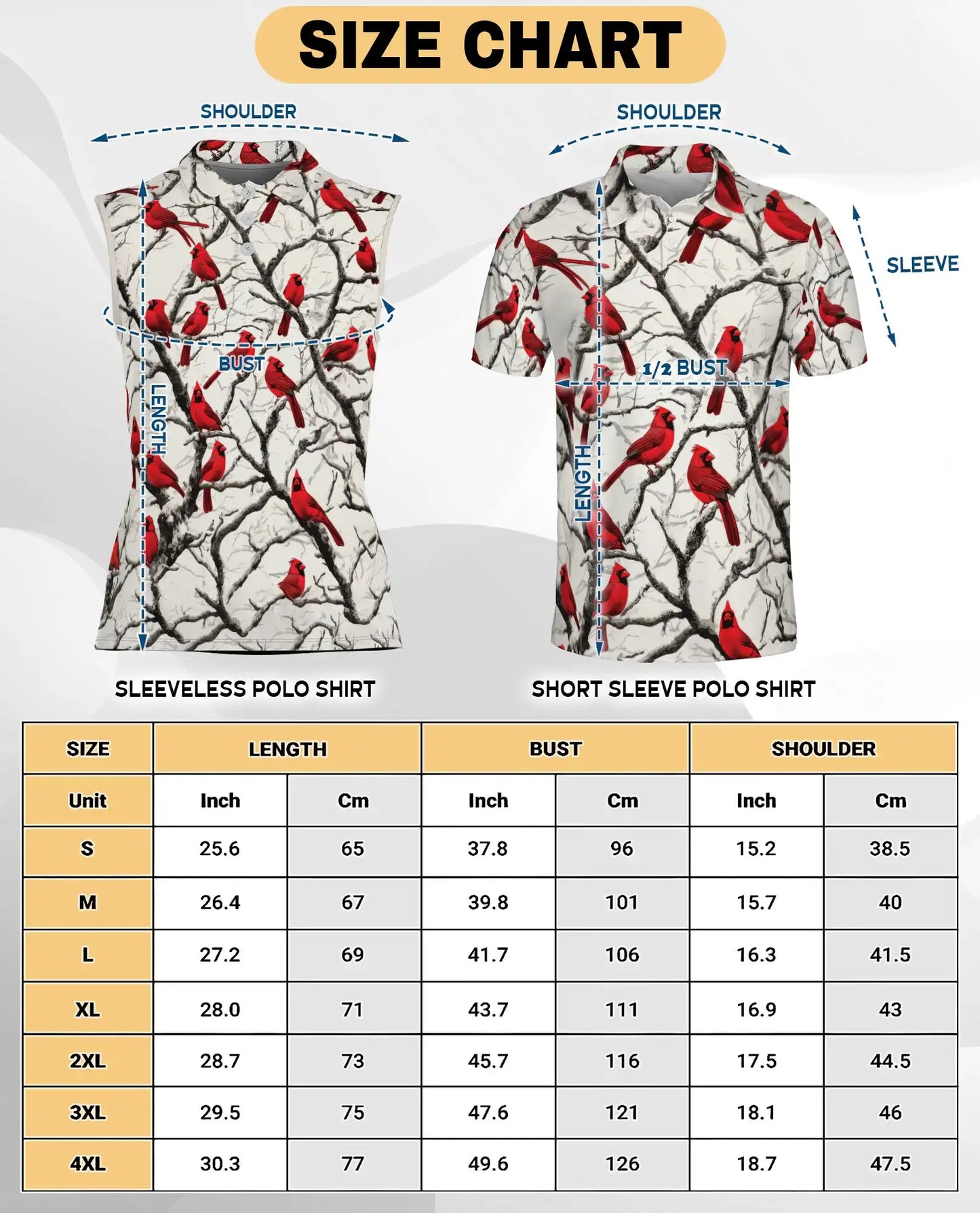 Red Cardinals Sleeveless Polo Shirt for Women, Elegant Bird Nature Style | Azhawaiian
