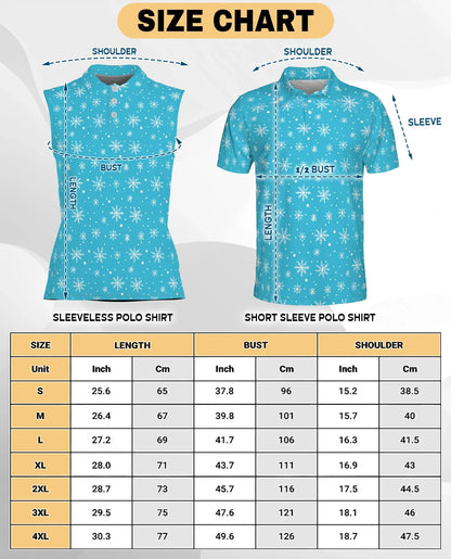 Snowflake Print Sleeveless Polo Shirt for Women | Azhawaiian