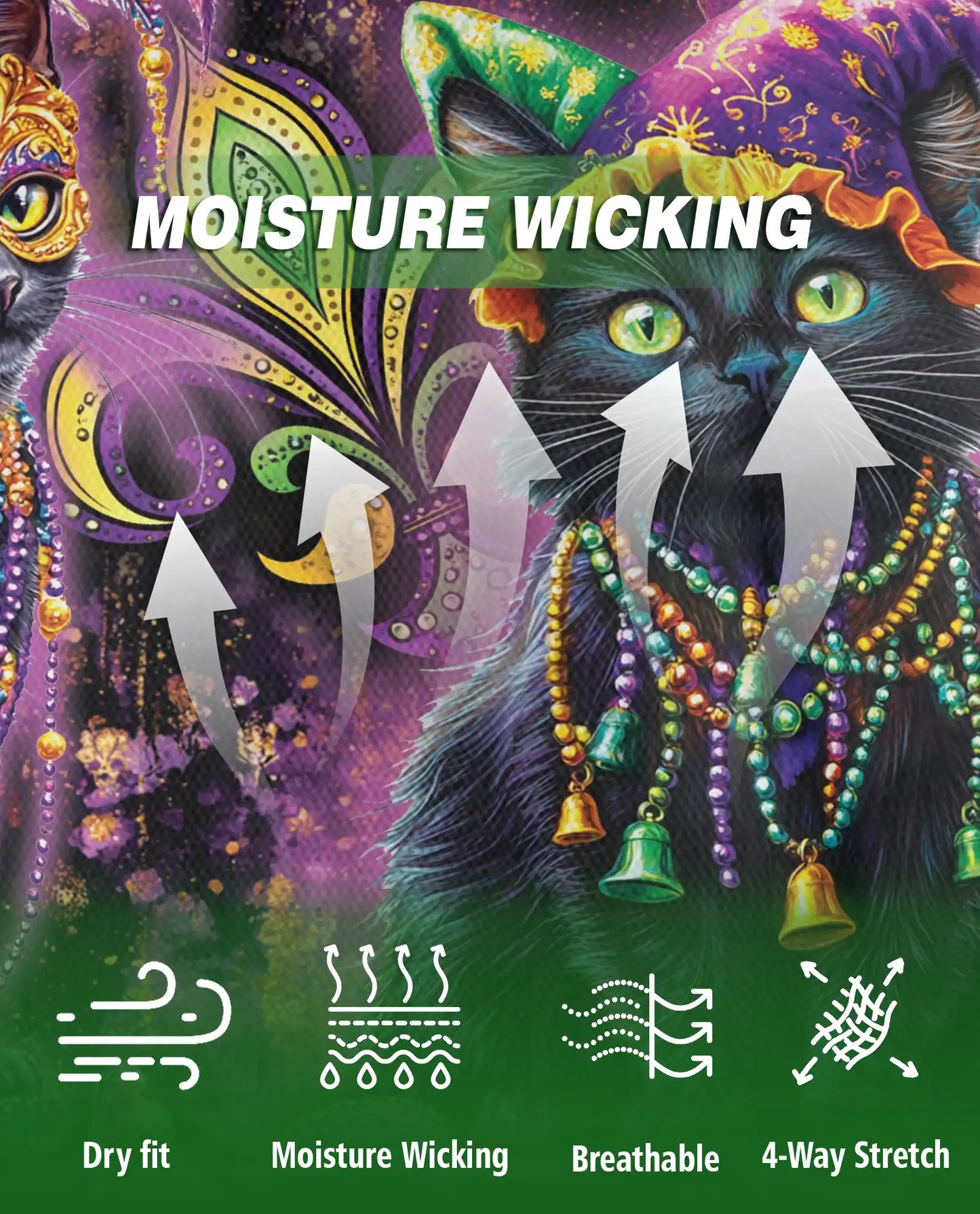 Mardi Gras Black Cat Polo Shirt | Azhawaiian