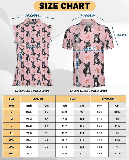 French Bulldog Sleeveless Polo Shirt for Women | Azhawaiian