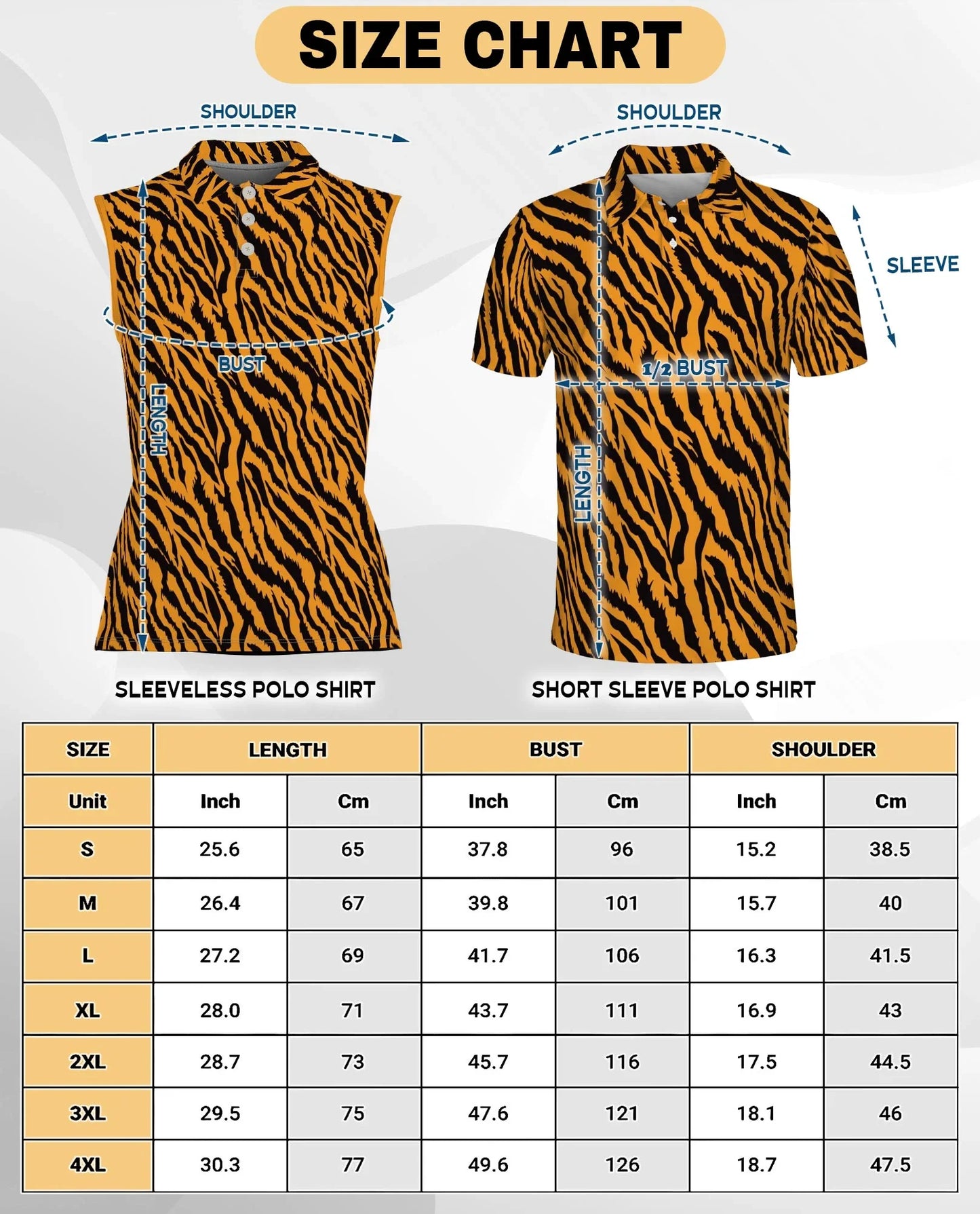Tiger Print Sleeveless Polo Shirt for Women | Azhawaiian