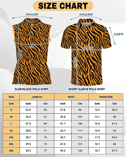 Tiger Print Sleeveless Polo Shirt for Women | Azhawaiian