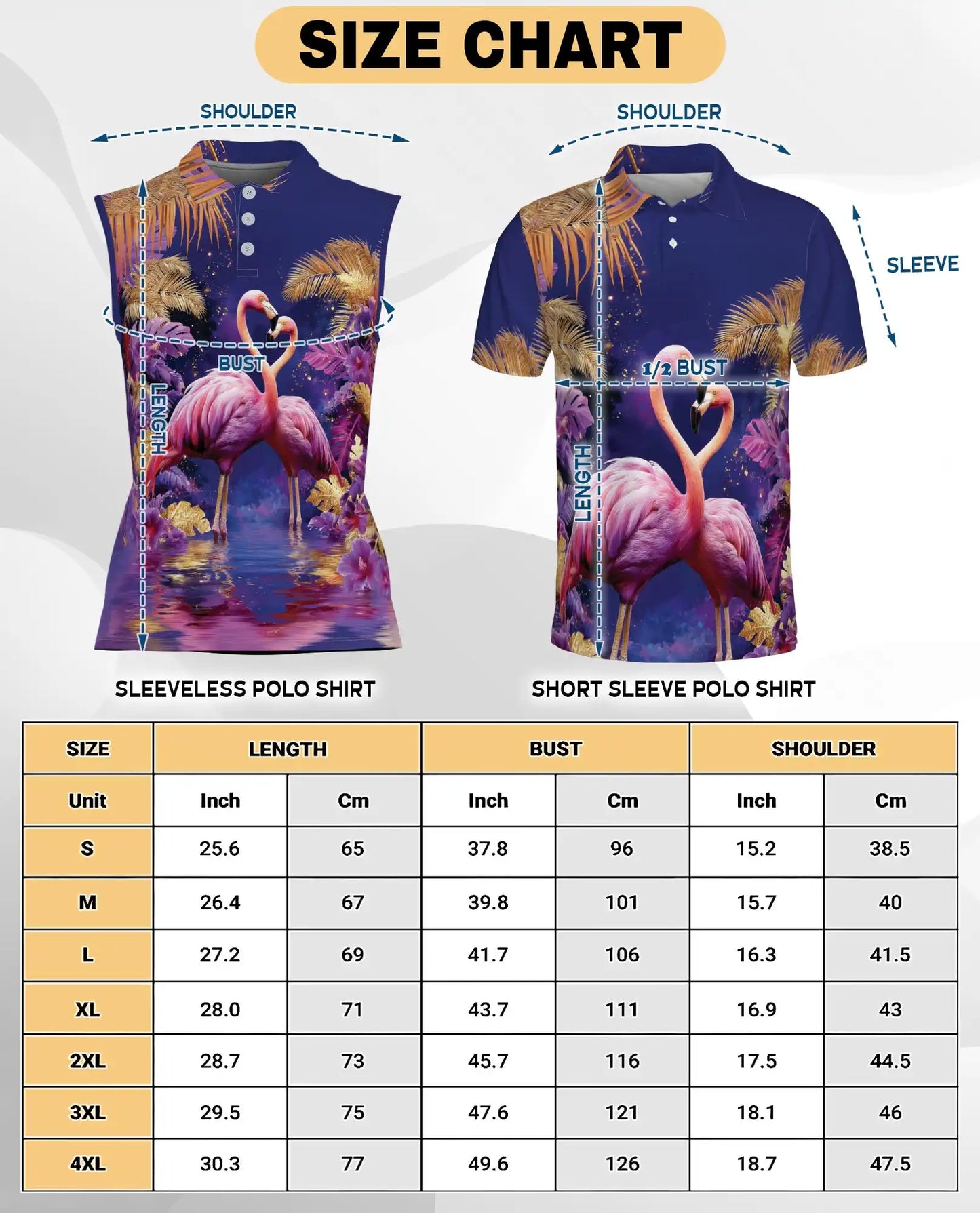 Tropical Pair of Pink Flamingos Sleeveless Polo Shirt for Women | Azhawaiian