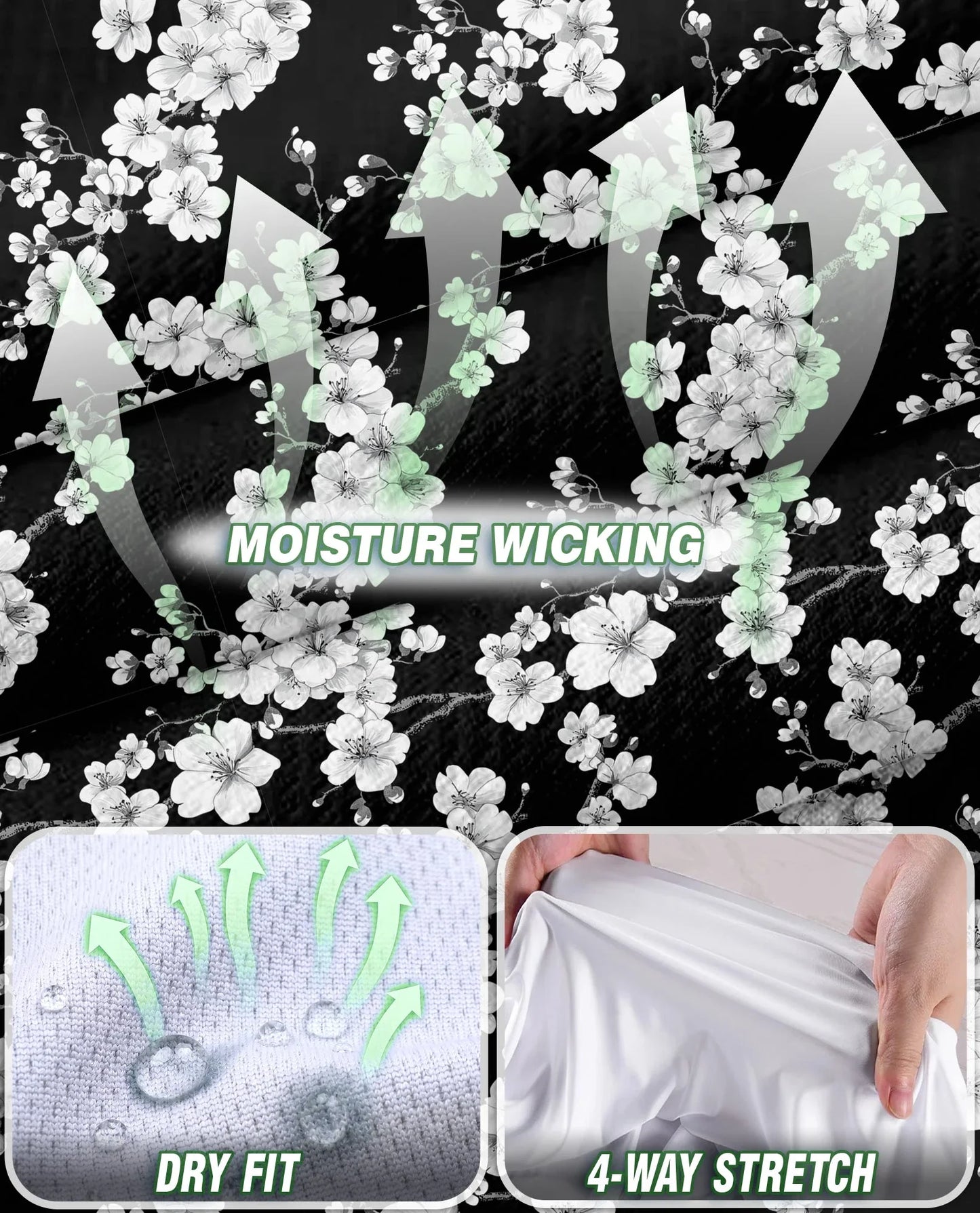 Black and White Floral Pattern Sleeveless Polo Shirt for Women | Azhawaiian