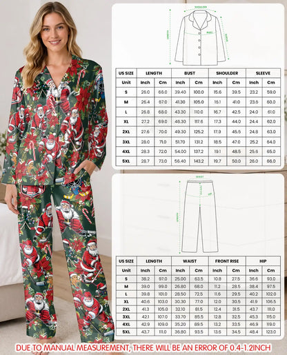 Christmas Hockey Santa Pajama Set for Women – Festive Sports Print