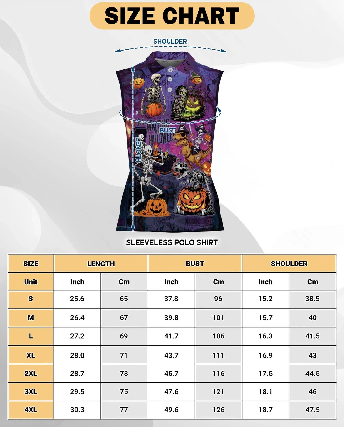 Skull Bones Sleeveless Polo Shirt for Women