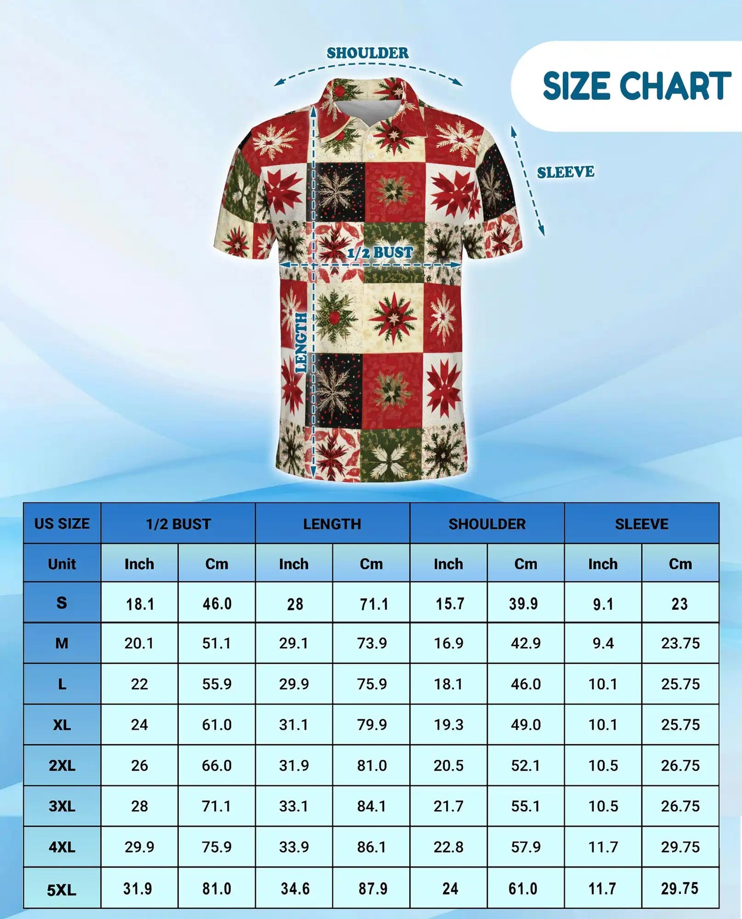 Christmas Quilt Polo Shirt, Festive Snowflake Print | Azhawaiian