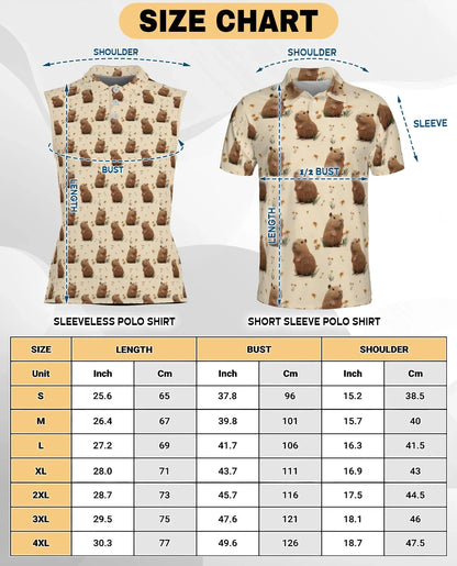 Capybara Pattern Sleeveless Polo Shirt for Women