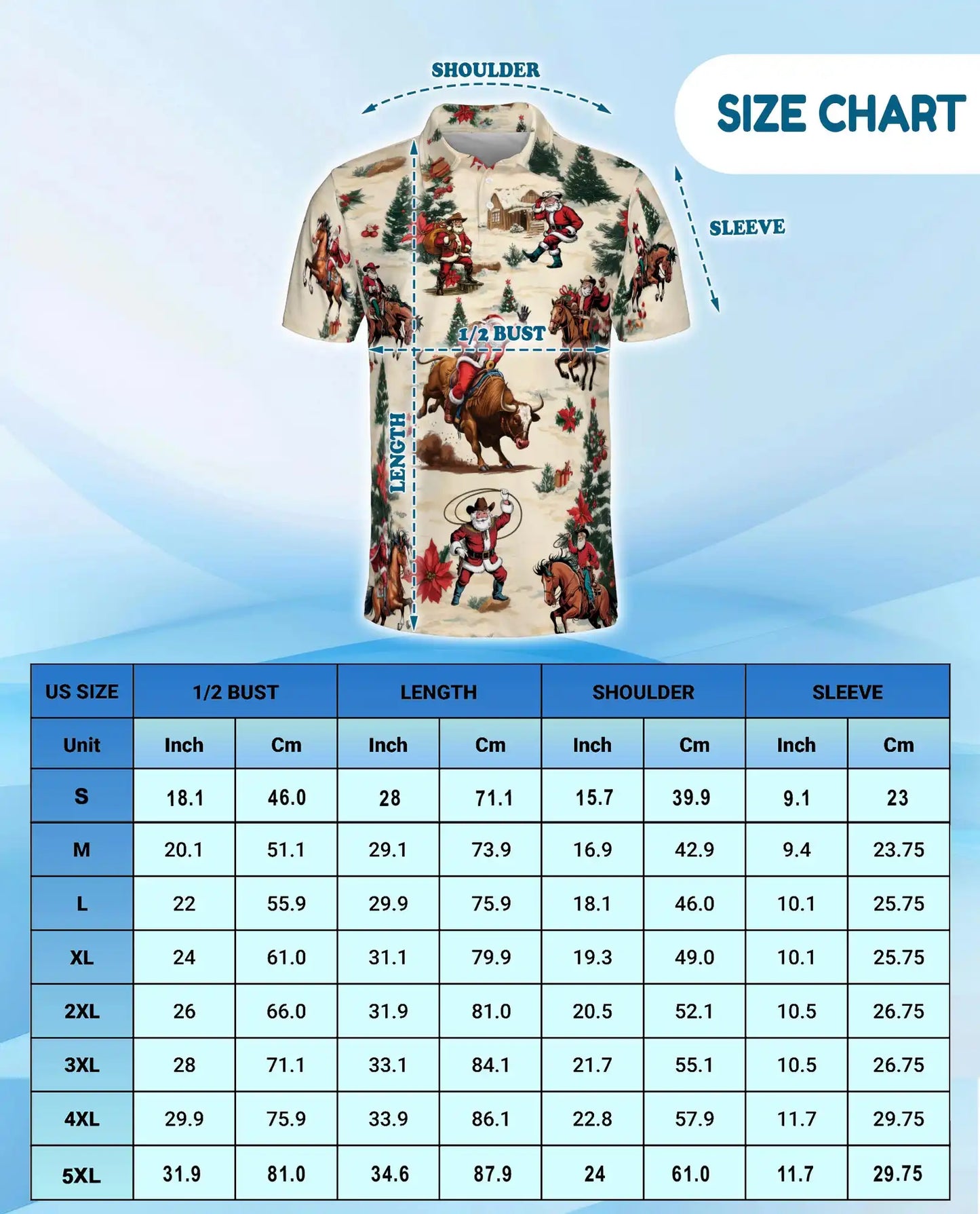 Cowboy Santa Polo Shirt, Western Christmas Print | Azhawaiian