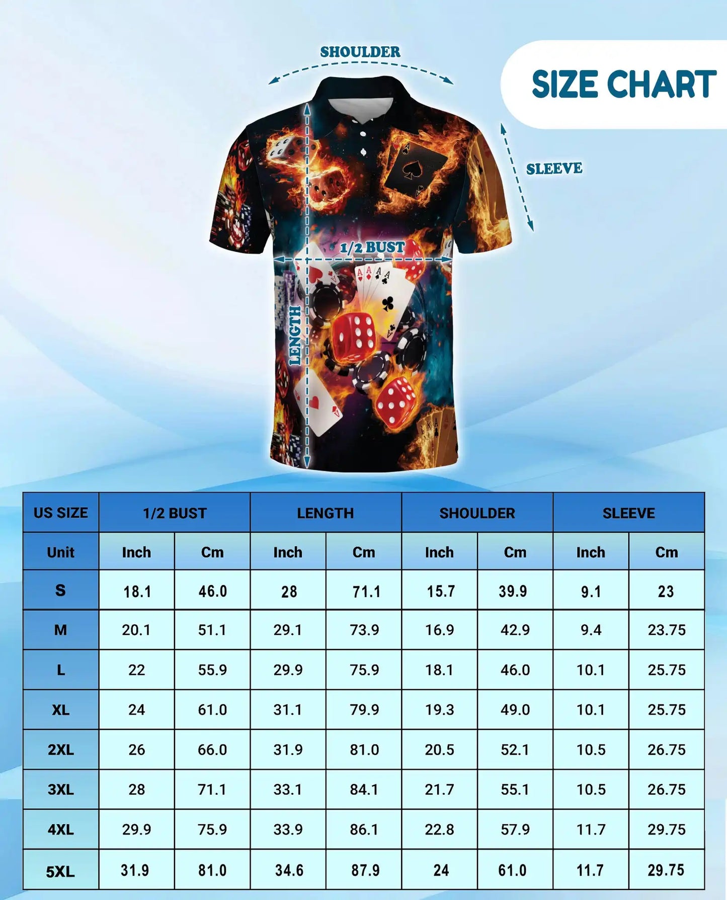 Casino Poker Polo Shirt - Lucky Cards & Dice Style | Azhawaiian