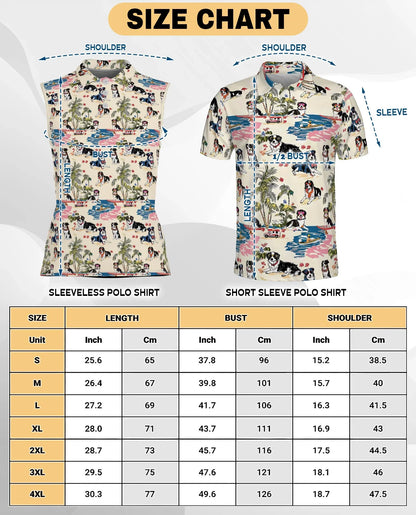 Australian Shepherd Summer Beach Sleeveless Polo Shirt for Women | Azhawaiian