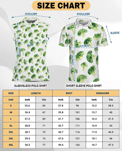 Broccoli Pattern Sleeveless Polo Shirt for Women | Azhawaiian