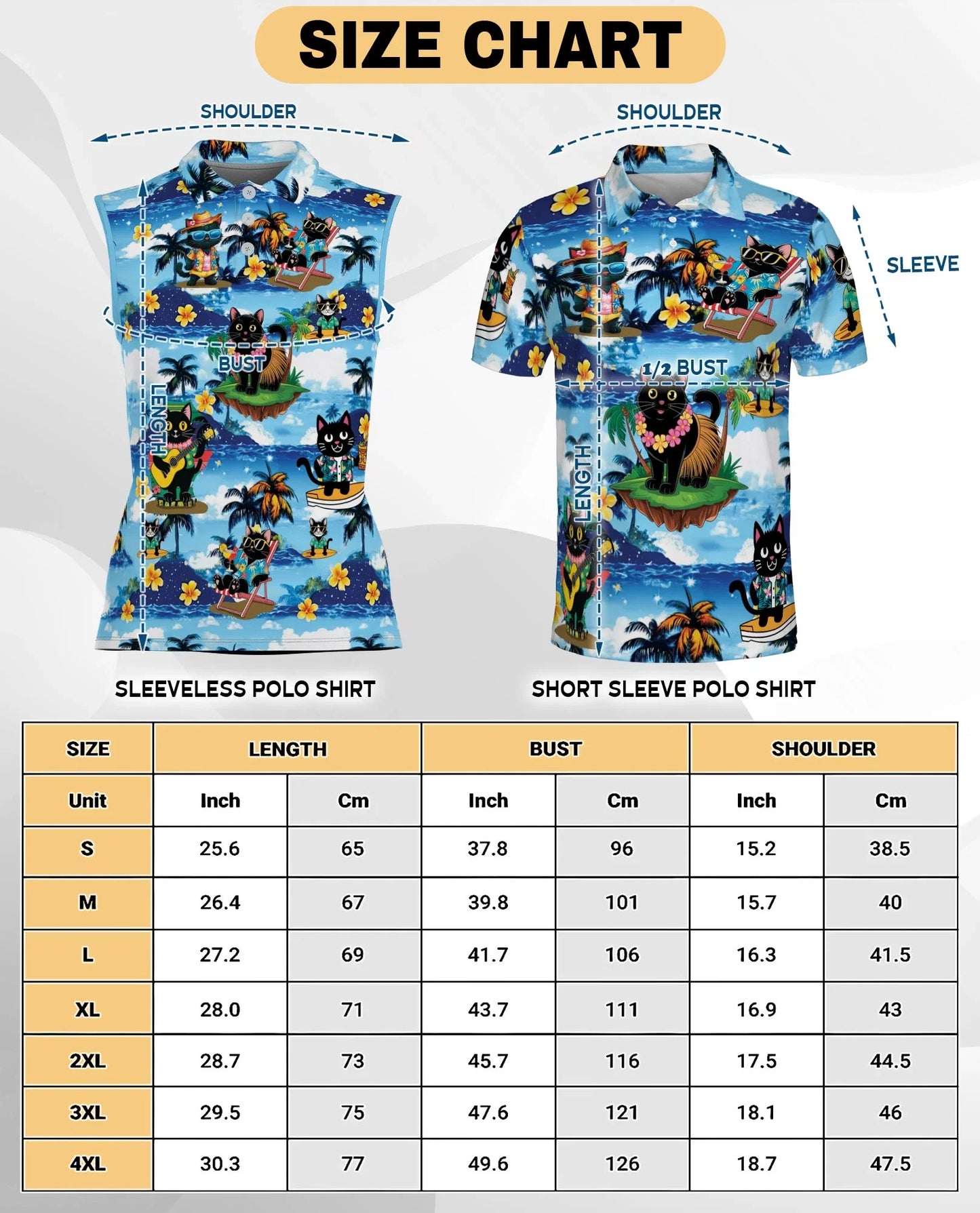 Tropical Cat Sleeveless Polo Shirt for Women | Azhawaiian