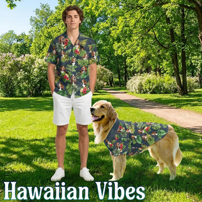 Basset Hound Matching Dog Owner Hawaiian Shirts, Funny Pet Aloha Shirt for Beach Vacation - Azhawaiian