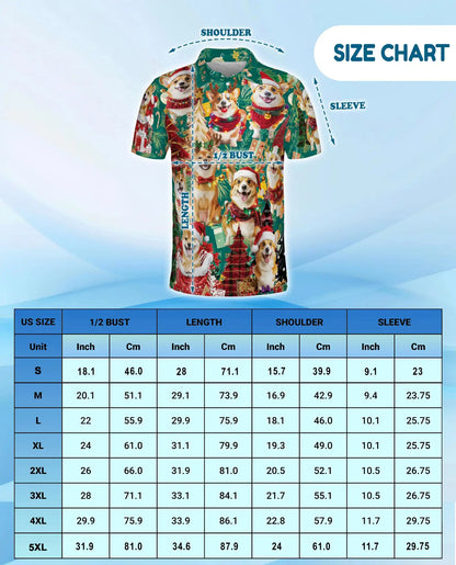Christmas Corgi Polo Shirt - Festive Holiday Dog Style | Azhawaiian