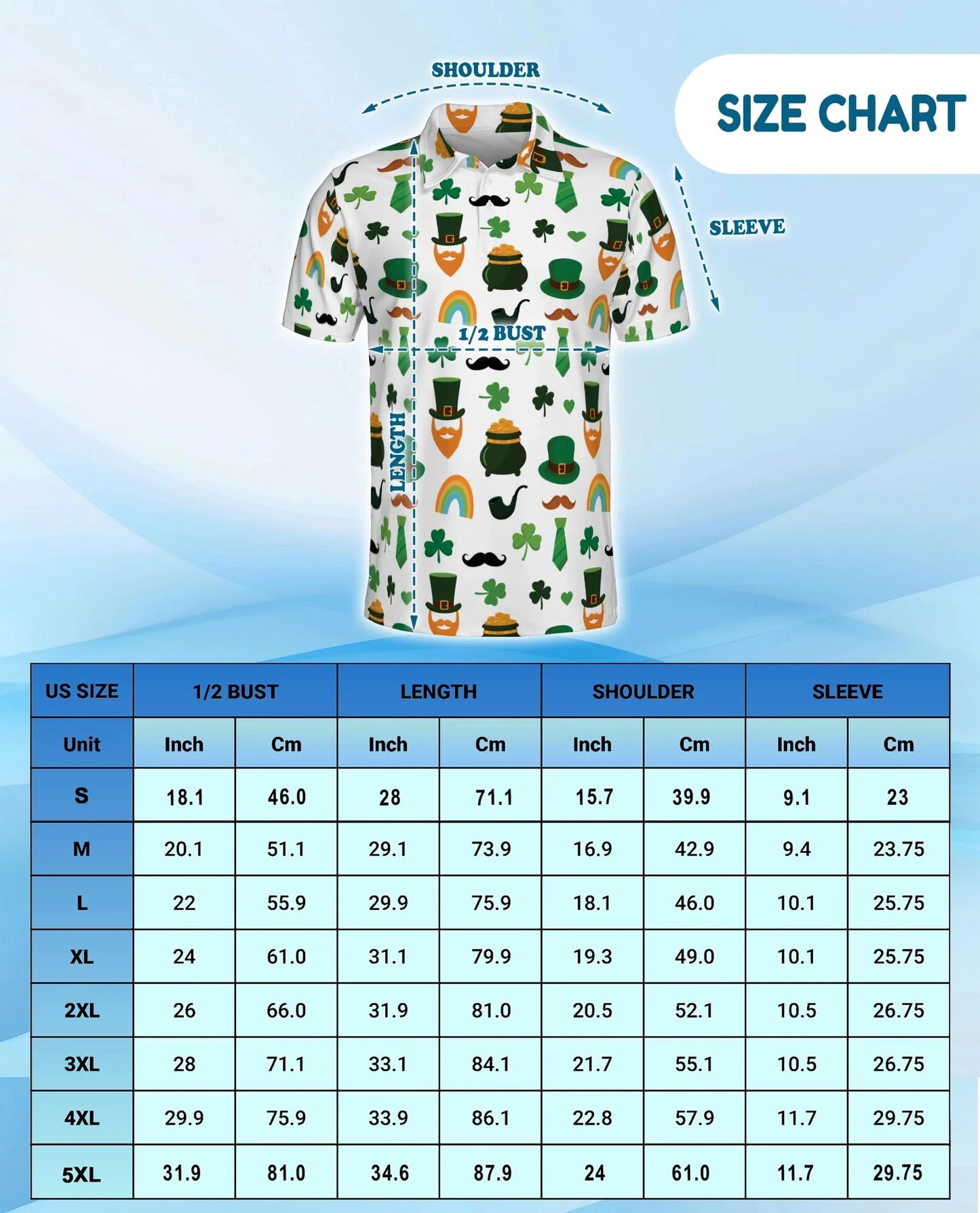 St. Patrick's Day Pattern Polo Shirt for Men, Irish Festival Style | Azhawaiian