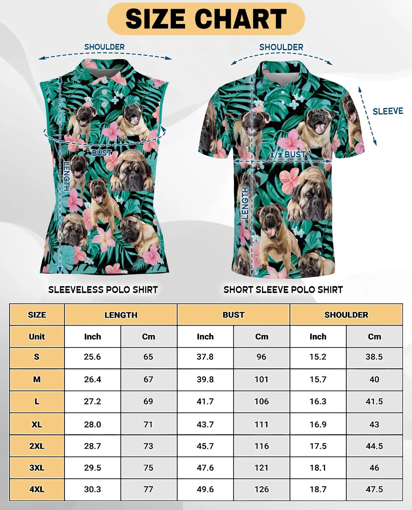 English Mastiff Summer Leaves Sleeveless Polo Shirt for Women | Azhawaiian