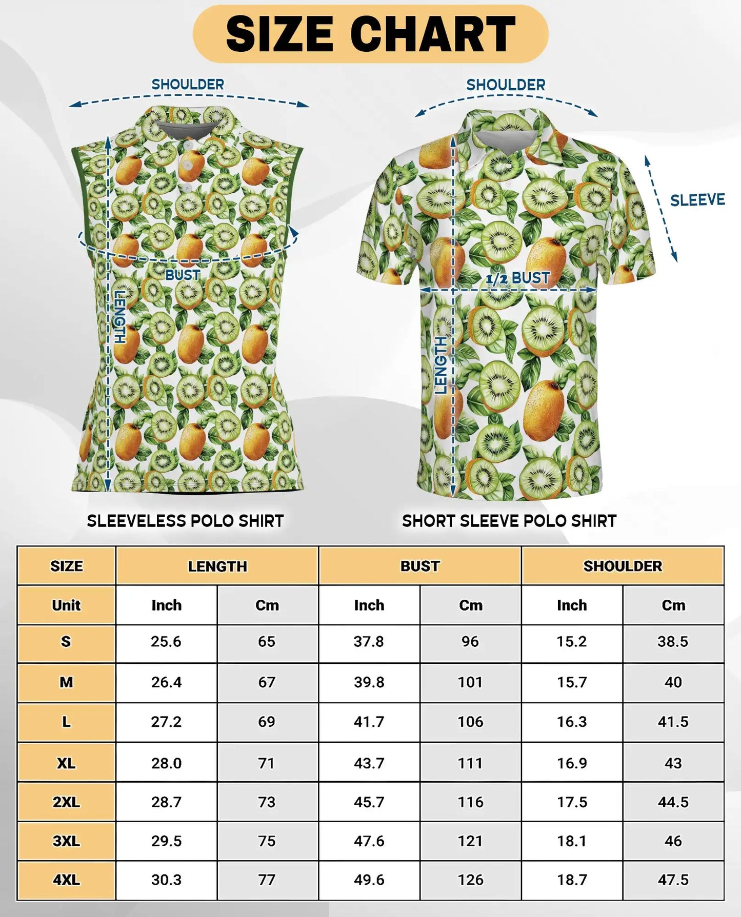 Kiwi Sleeveless Polo Shirt for Women, Fresh Fruit Summer Style | Azhawaiian