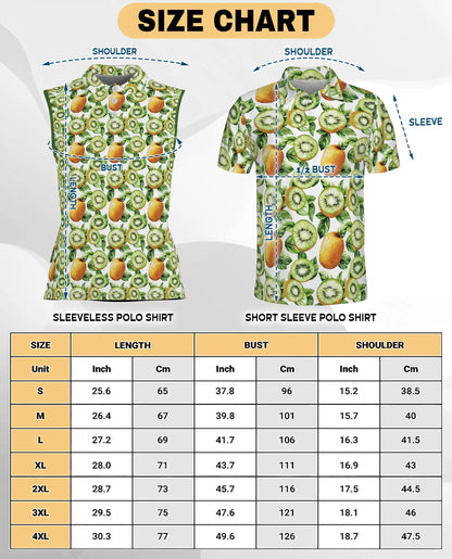 Kiwi Sleeveless Polo Shirt for Women, Fresh Fruit Summer Style | Azhawaiian