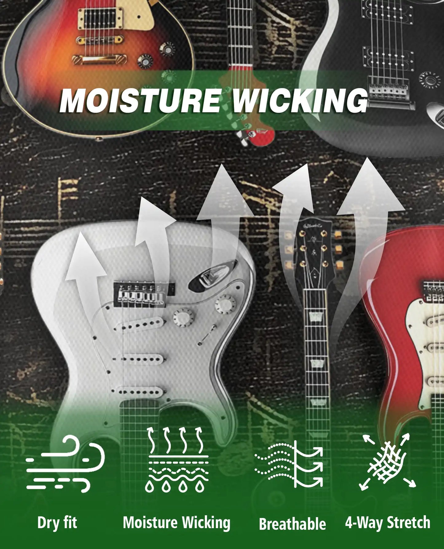 Electric Guitar Hawaiian Polo Shirt | Rock Music Guitar Pattern Shirt | Azhawaiian