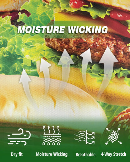 Funny Burger Food 3D Polo Shirt for Men, Fast Food Lover Style | Azhawaiian