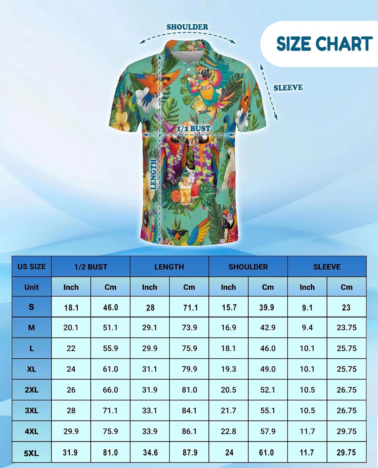 Party Parrot Polo Shirt for Men, Tropical Vacation Style | Azhawaiian