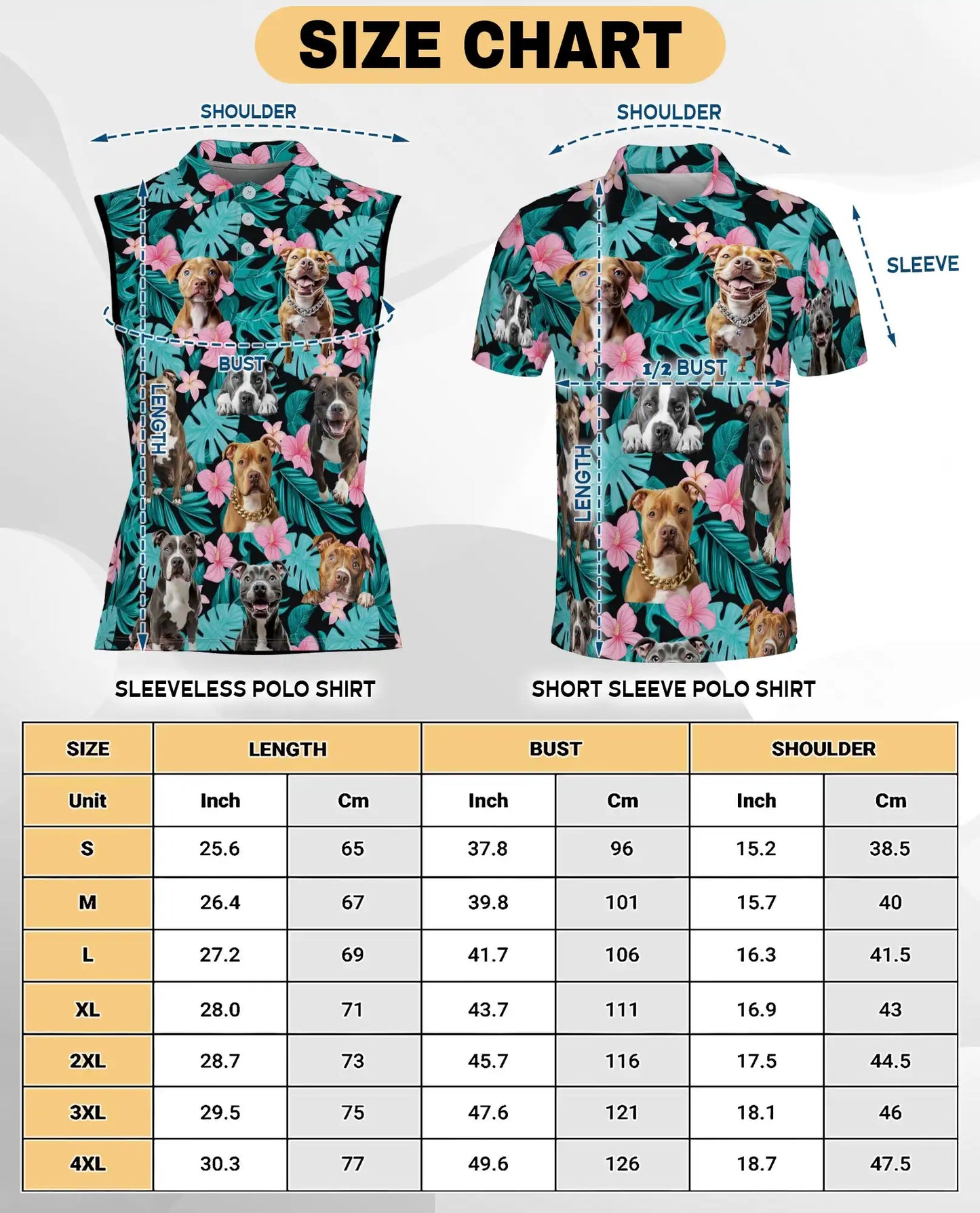Tropical Pitbull Sleeveless Polo Shirt for Women, Cute Dog Summer Style | Azhawaiian