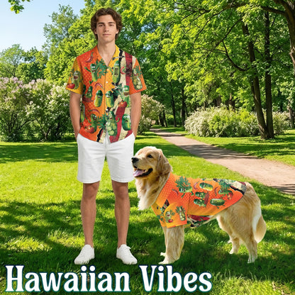 Pickles Matching Dog Owner Hawaiian Shirts, Funny Pet Aloha Shirt for Beach Vacation - Azhawaiian