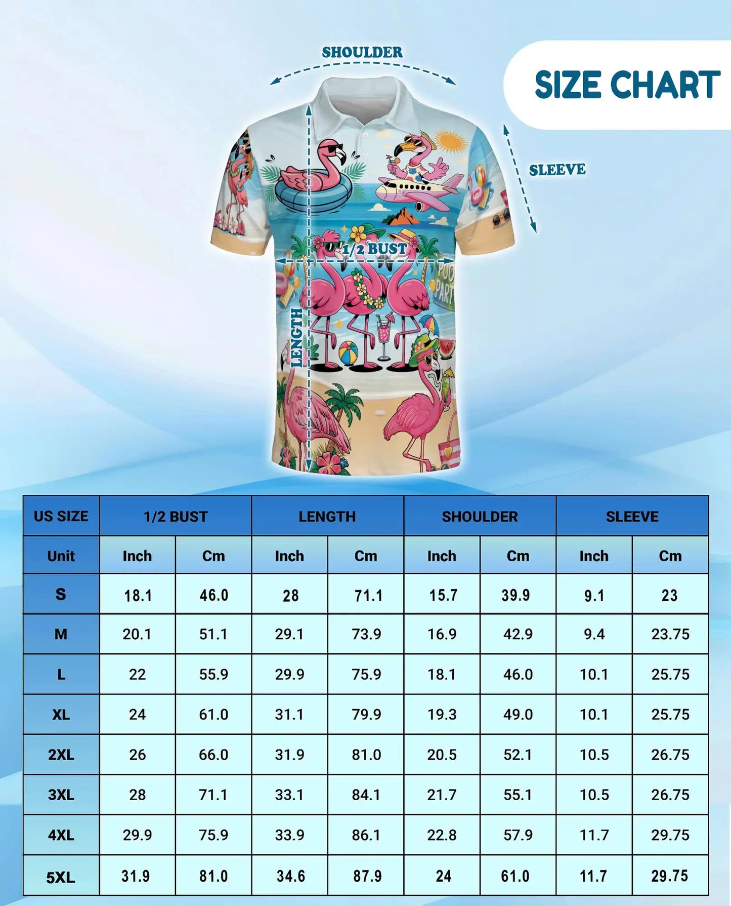 Flamingo Pool Party Polo Shirt for Men - Print Flamingo Party Shirt | Azhawaiian