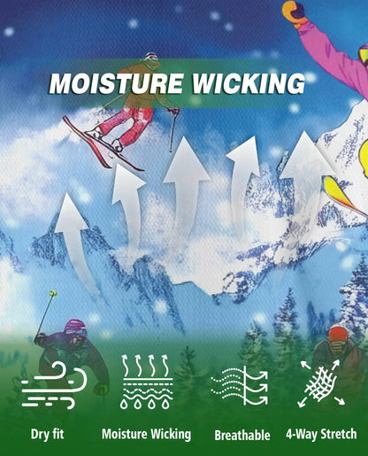 Colorful Skiing 3D Polo Shirt for Men, Winter Mountain Sports Style | Azhawaiian