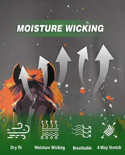 Running Horses Polo Shirt - Wild Stallion Western Style | Azhawaiian