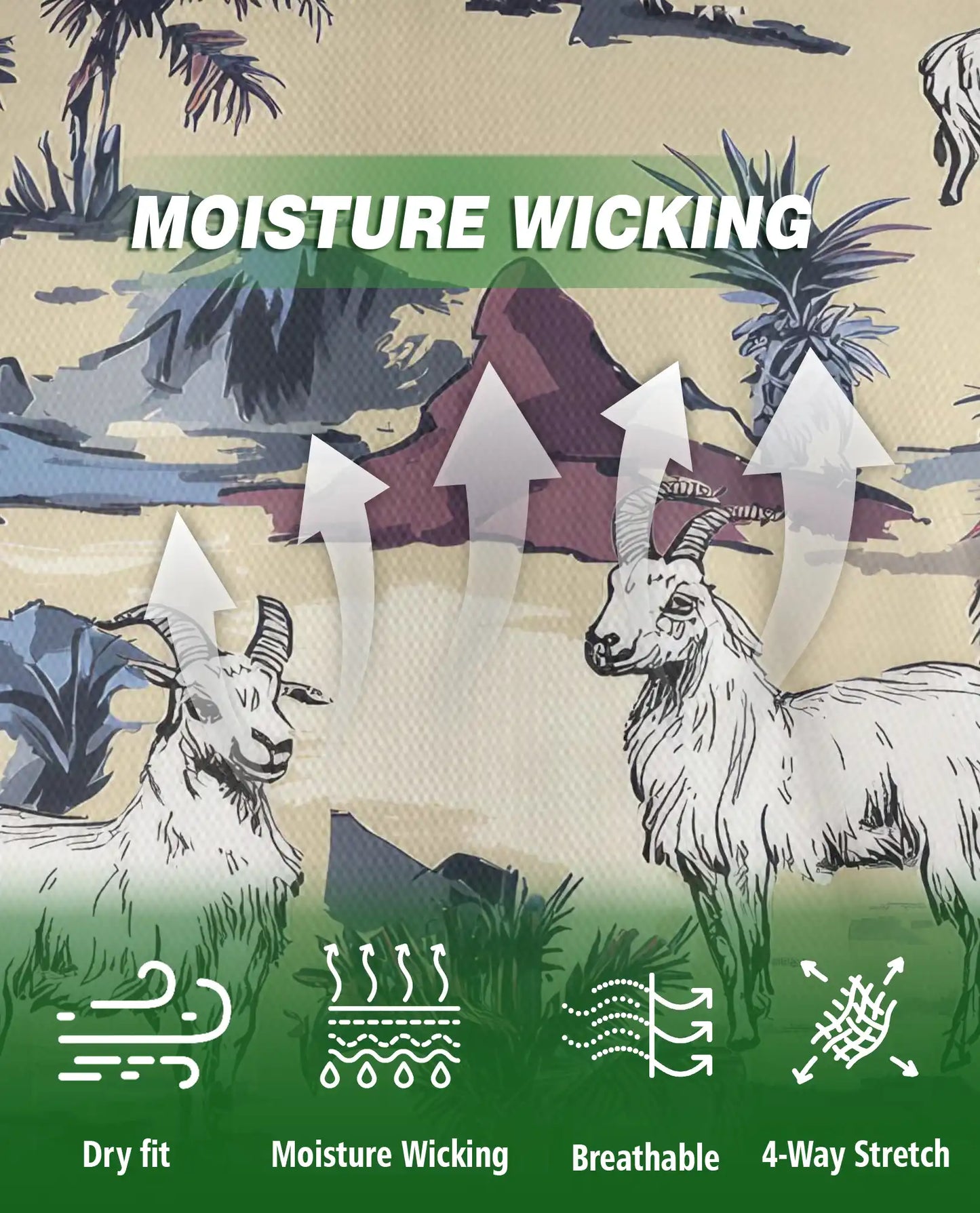 Goat Desert Tropical 3D Polo Shirt for Men, Rustic Farm Animal Style | Azhawaiian