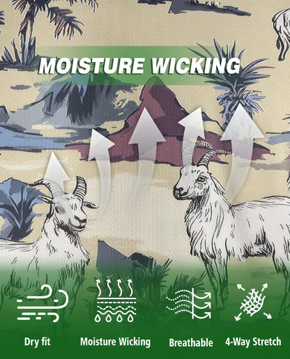 Goat Desert Tropical 3D Polo Shirt for Men, Rustic Farm Animal Style | Azhawaiian