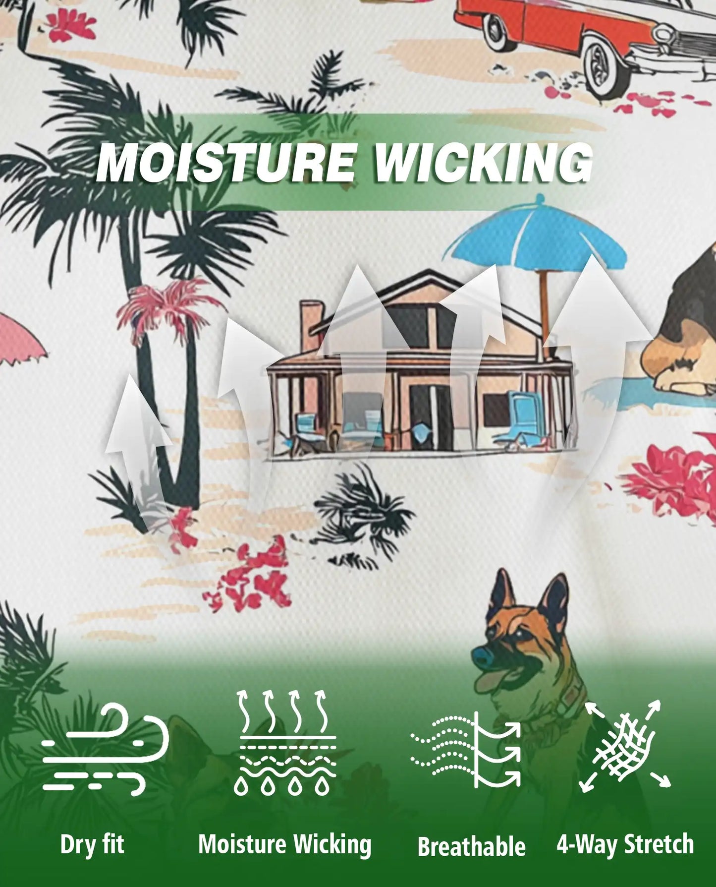 German Shepherd Tropical Beach Polo Shirt for Men | Azhawaiian