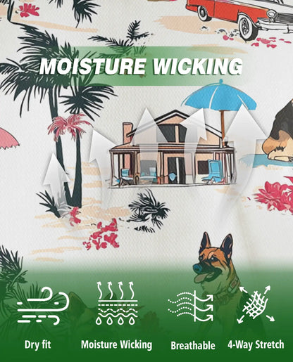 German Shepherd Tropical Beach Polo Shirt for Men | Azhawaiian