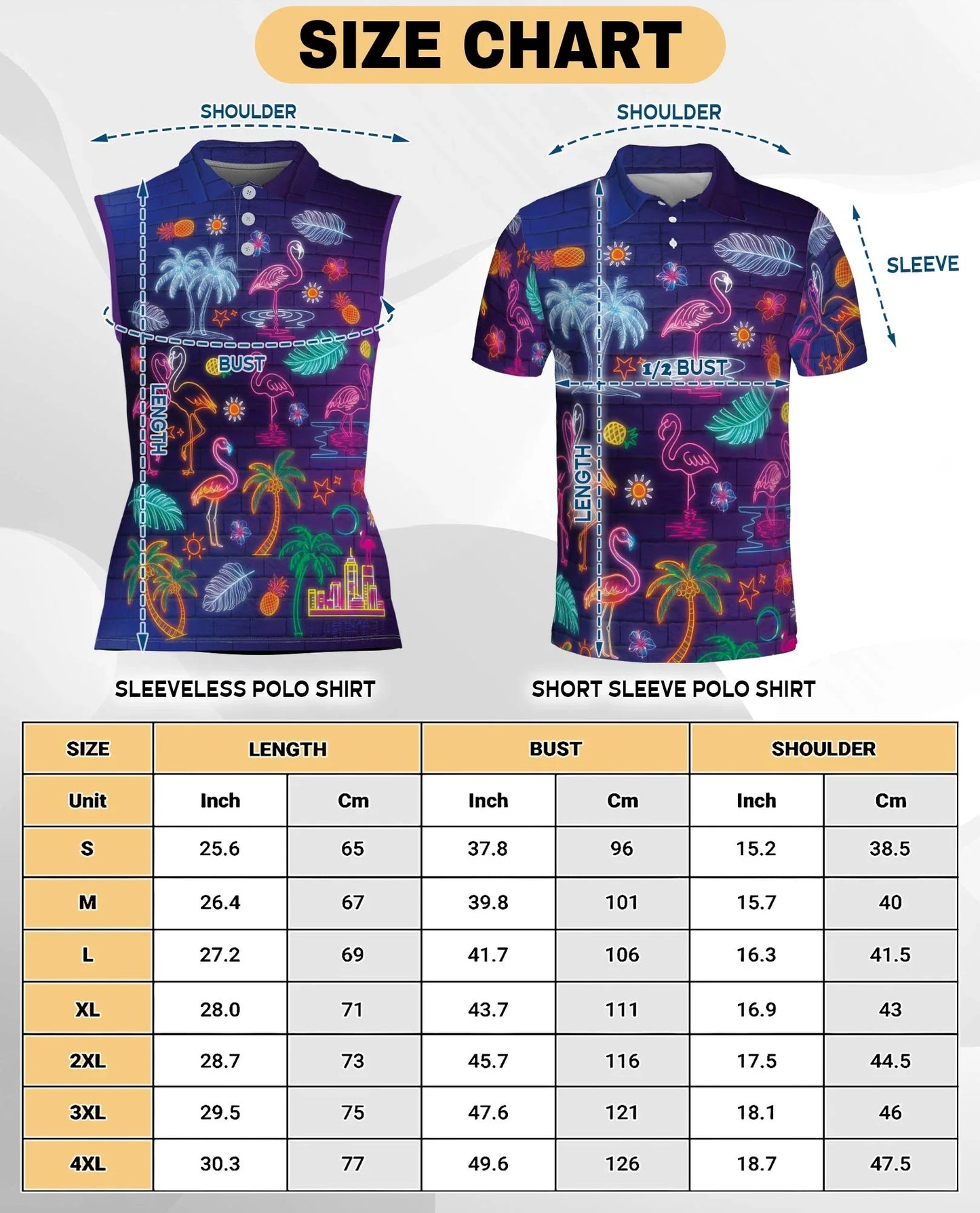 Synthwave Neon Tropical Sleeveless Polo Shirt for Women | Azhawaiian